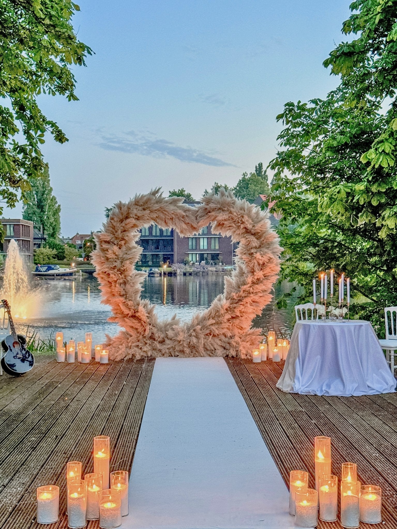 MARRY - ME SETTING - PAMPAS GRASS BACKDROP - PAMPAS GRASS HEART