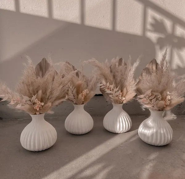 MINI VASE BEIGE - BEIGE INTERIOR - PAMPAS GRASS VASE - PAMPASKONING