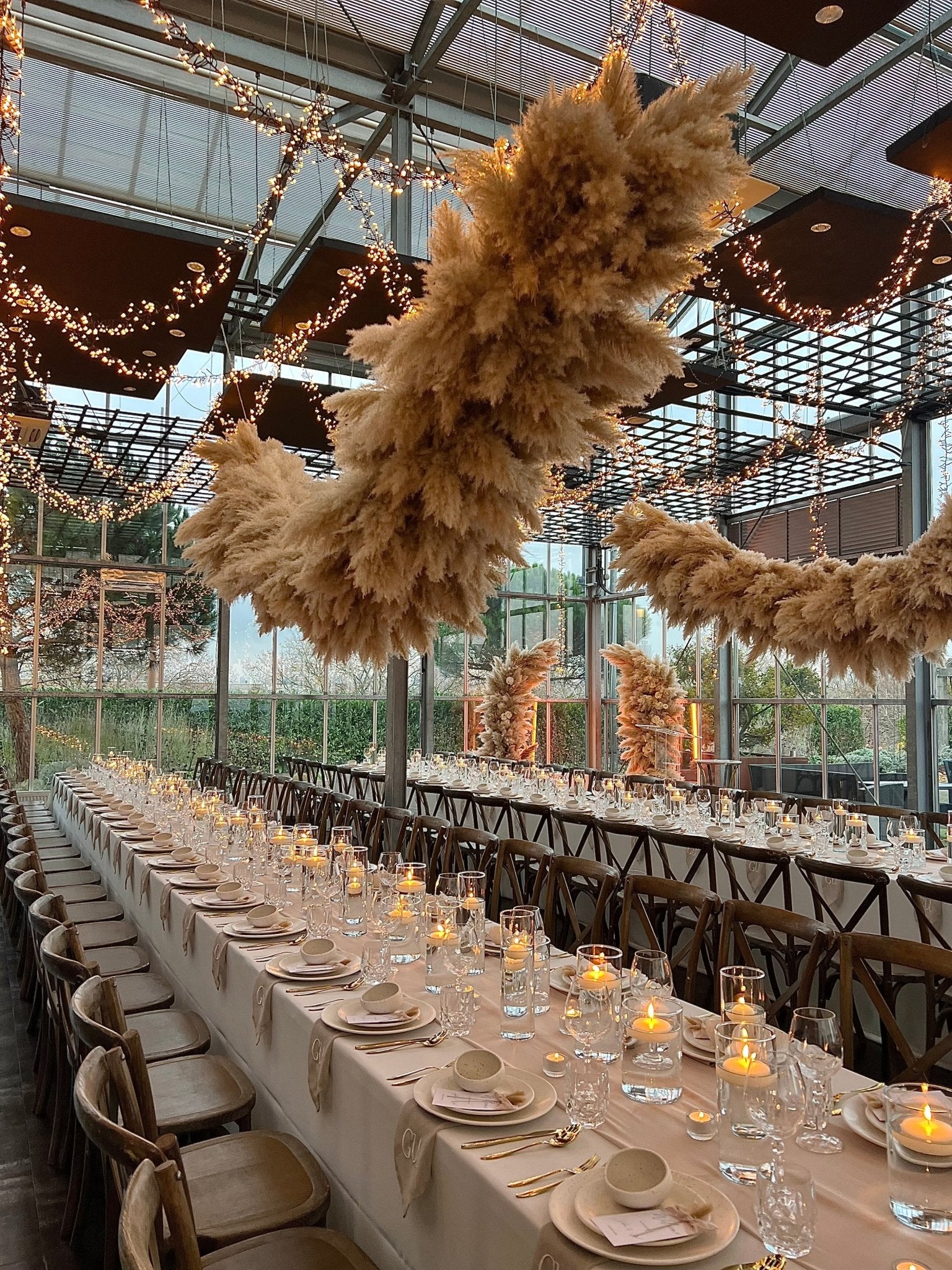 pampas grass cloud - event styling - bohemian decor - bohemian wedding