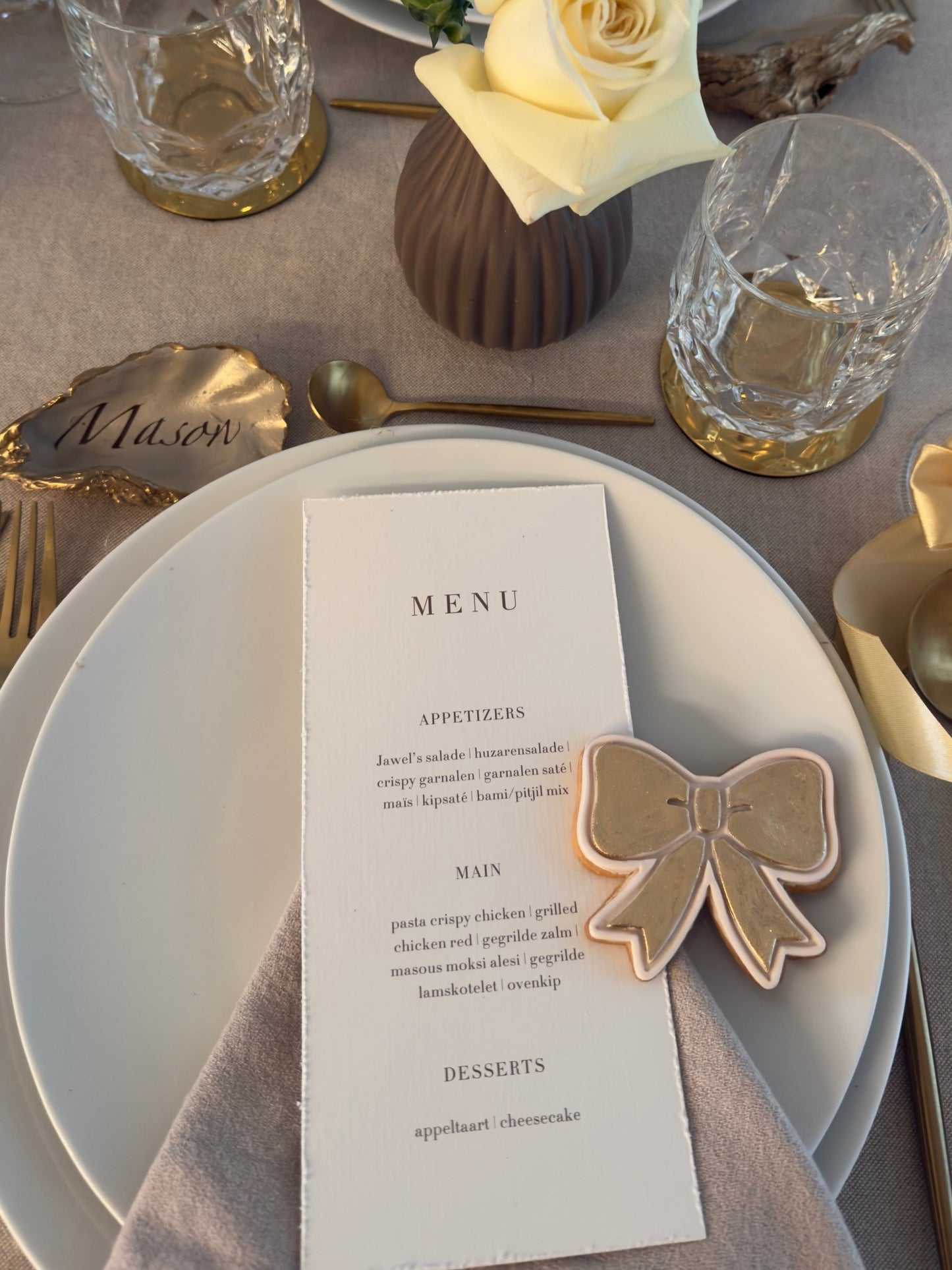 PERSONALIZED MENU CARDS - PAMPASKONING