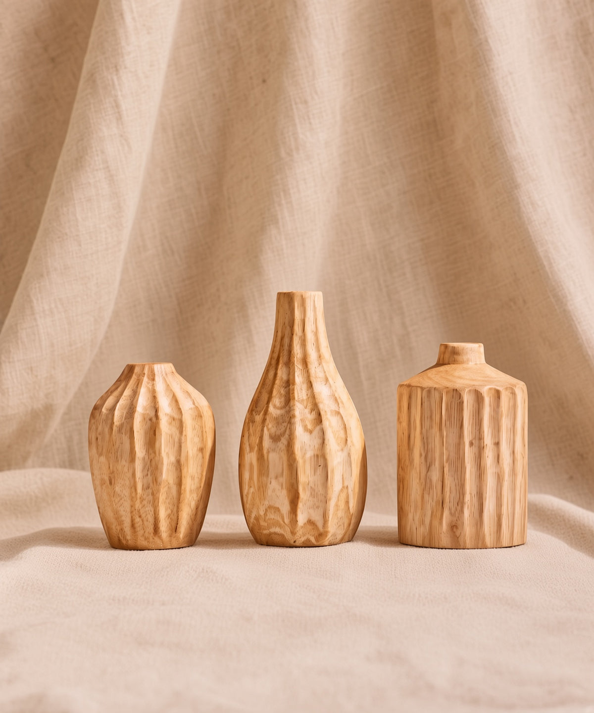 OAKLOHOMA — MINI VASES, OAK BEIGE