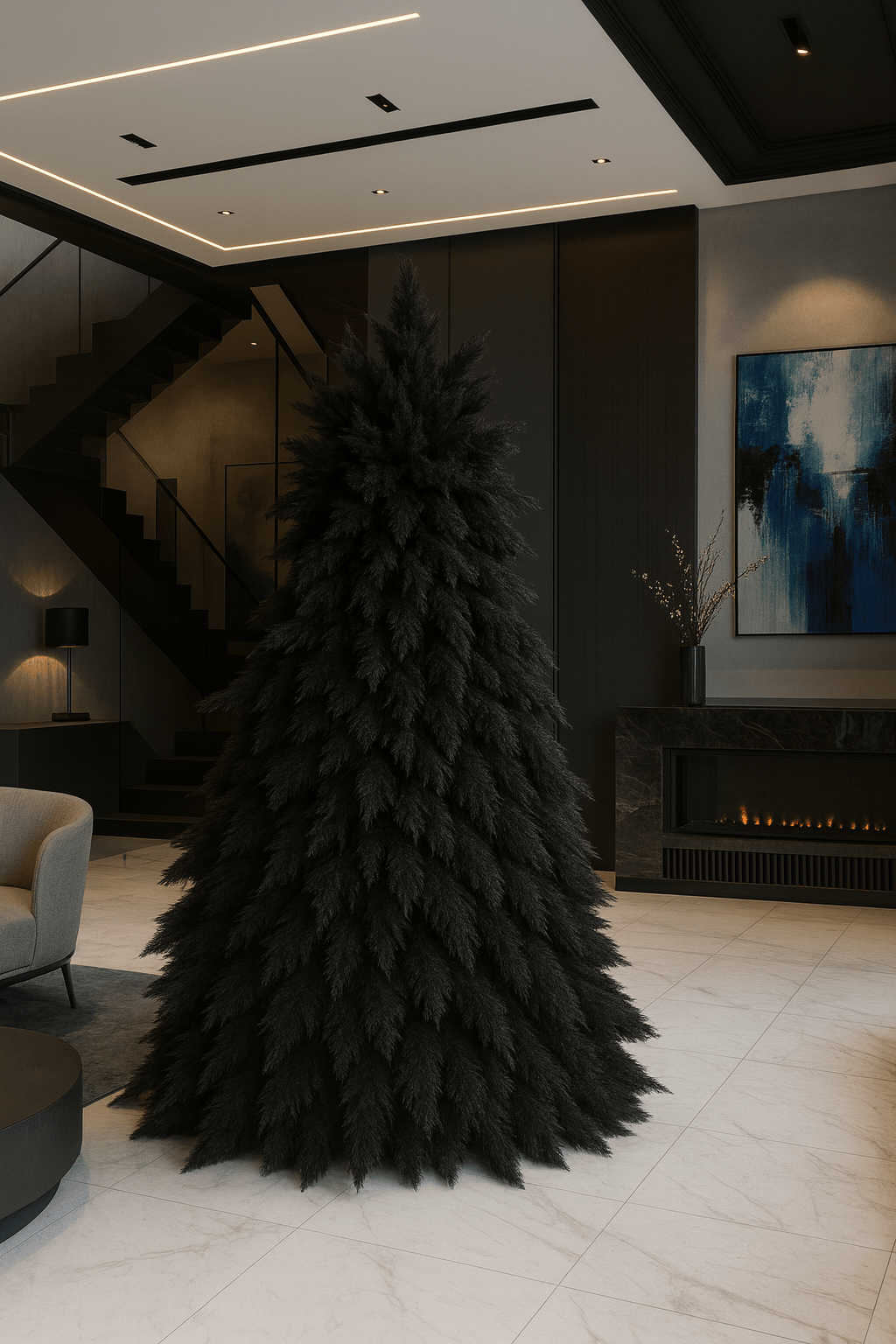 BLACK XTREE - PAMPAS GRASS CHRISTMAS TREE - HOME DECOR - PAMPASKONING