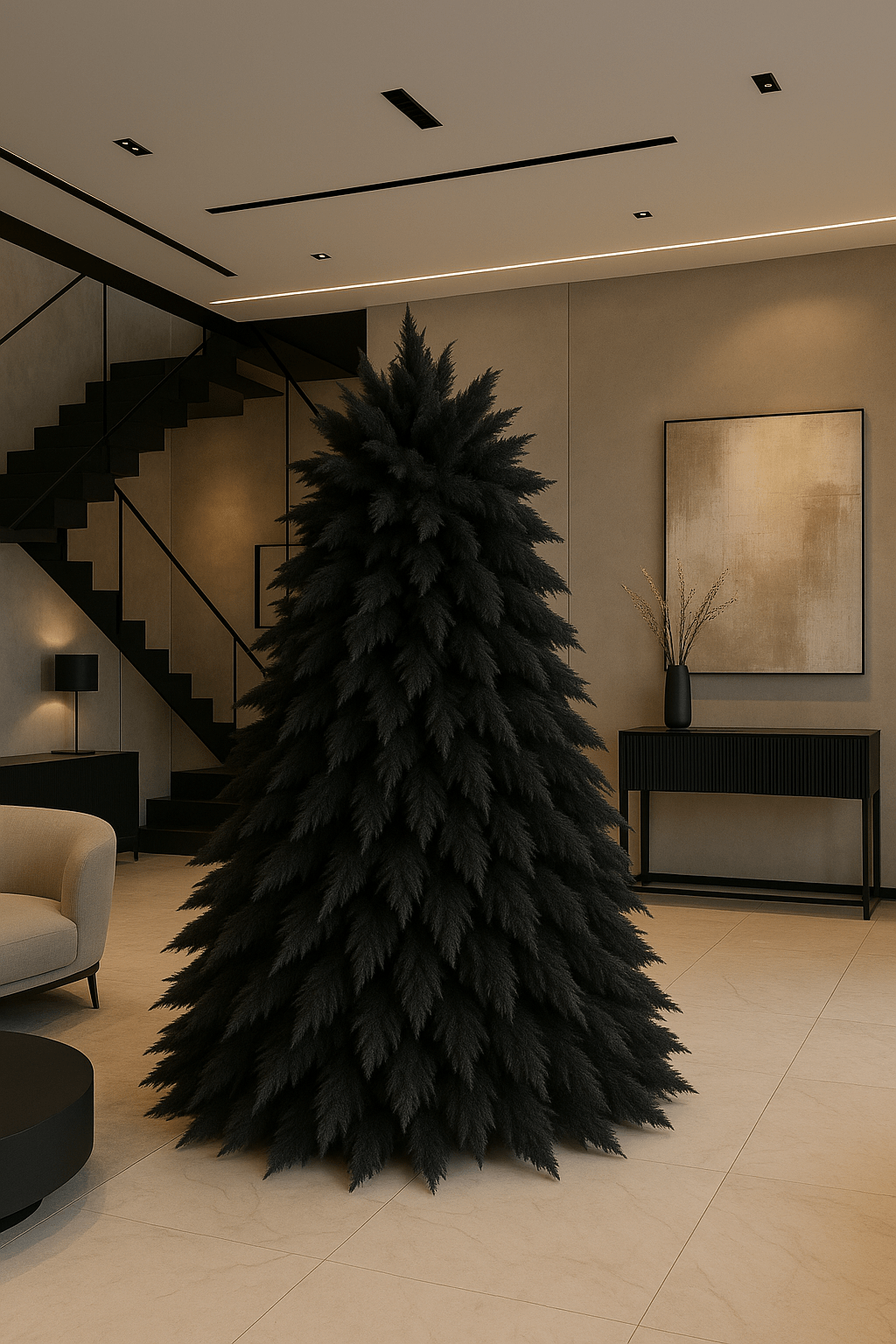 BLACK XTREE - PAMPAS GRASS CHRISTMAS TREE - HOME DECOR - PAMPASKONING
