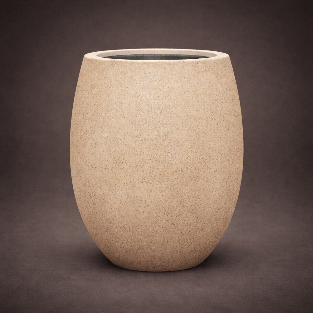 LORA L - NATURAL VASE - BEIGE INTERIOR - PAMPASKONING