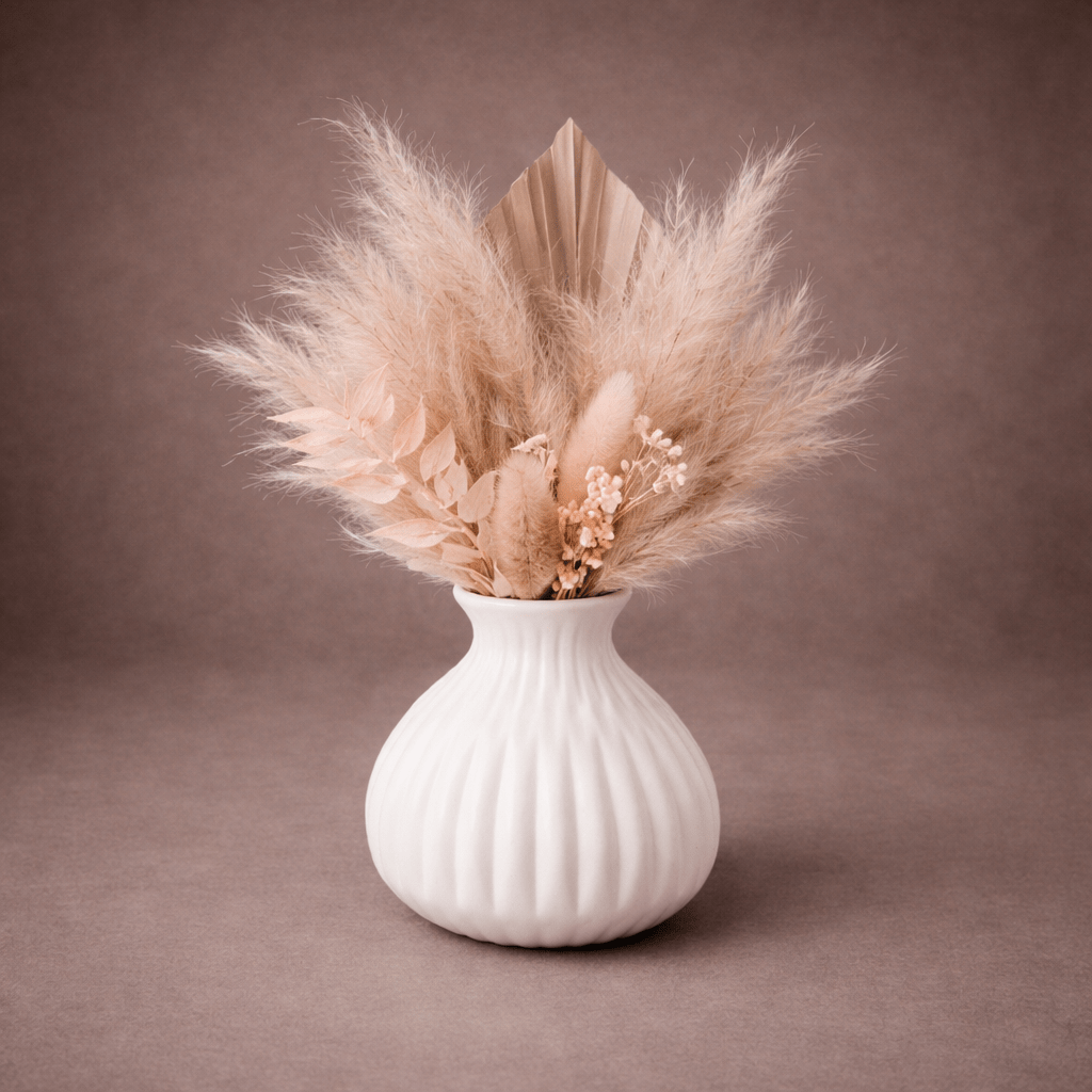 MINI VASE BEIGE - BEIGE INTERIOR - PAMPAS GRASS VASE - PAMPASKONING