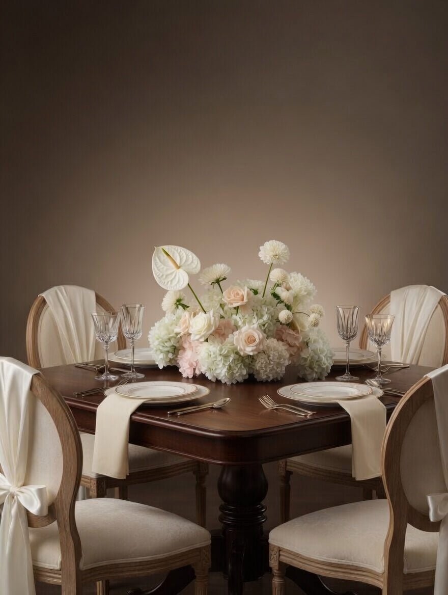 WHITE - LOVE CENTERPIECE - PAMPASKONING