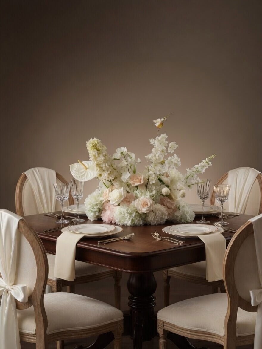 WHITE - LOVE CENTERPIECE - PAMPASKONING